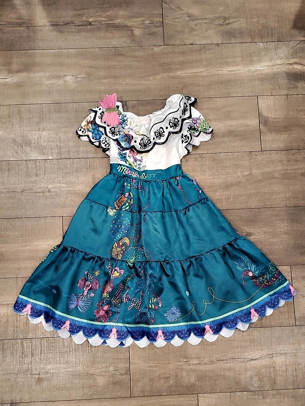 Disney Encanto Mirabel Costume Dress in Blue & White 4-6X